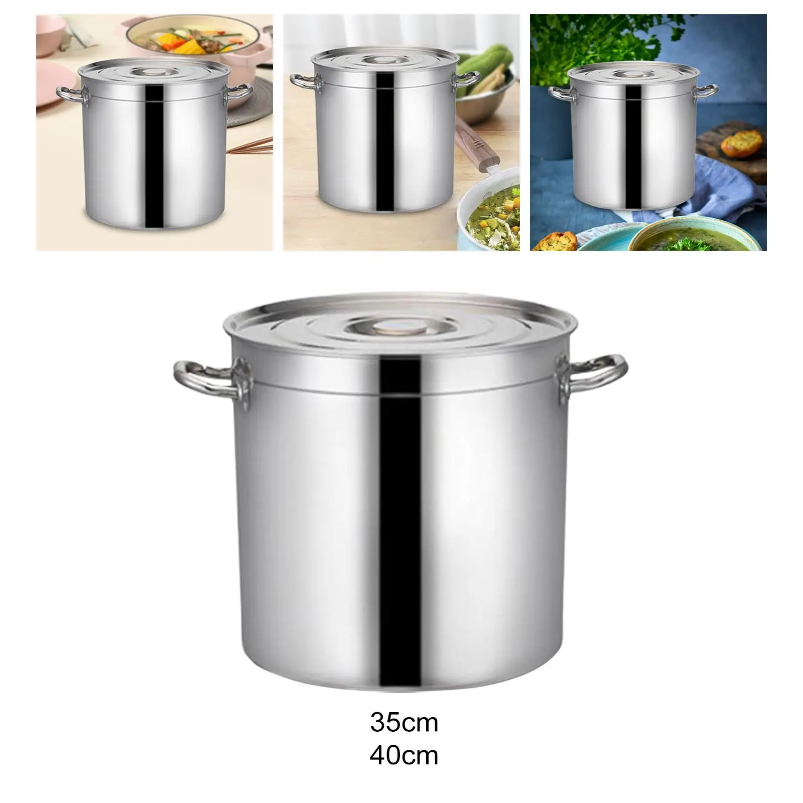 Stainless Steel Cookware Stockpot with Lid Multifunctional for Commercial
