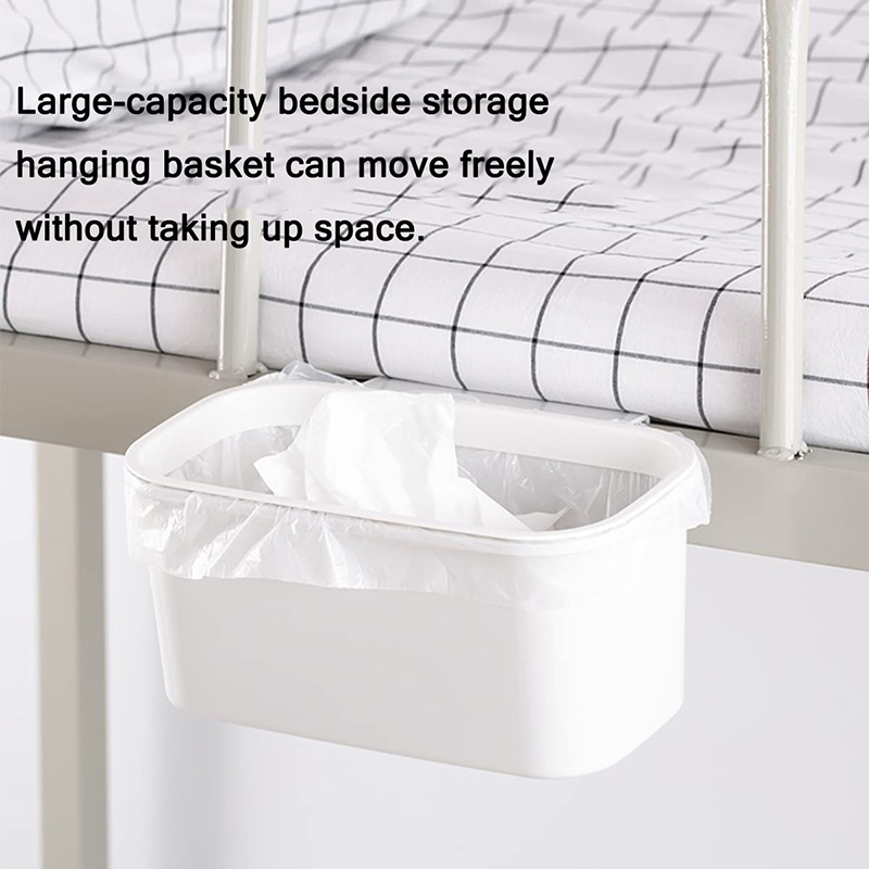 Description Picture 6 of itemHanging Basket Sundries Organizer Box Holder Shelf Dorm Room Bedside Plastic Storage Caddy With Removable Hook Loft Room Pocket