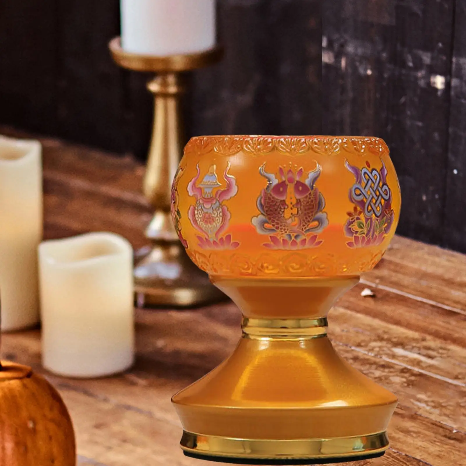 Ghee Lamp Holder Candle Holder Buddhist Altar Supplies Candle Stand Candlestick Butter Lamp Holder for Desktop Decoration Gift