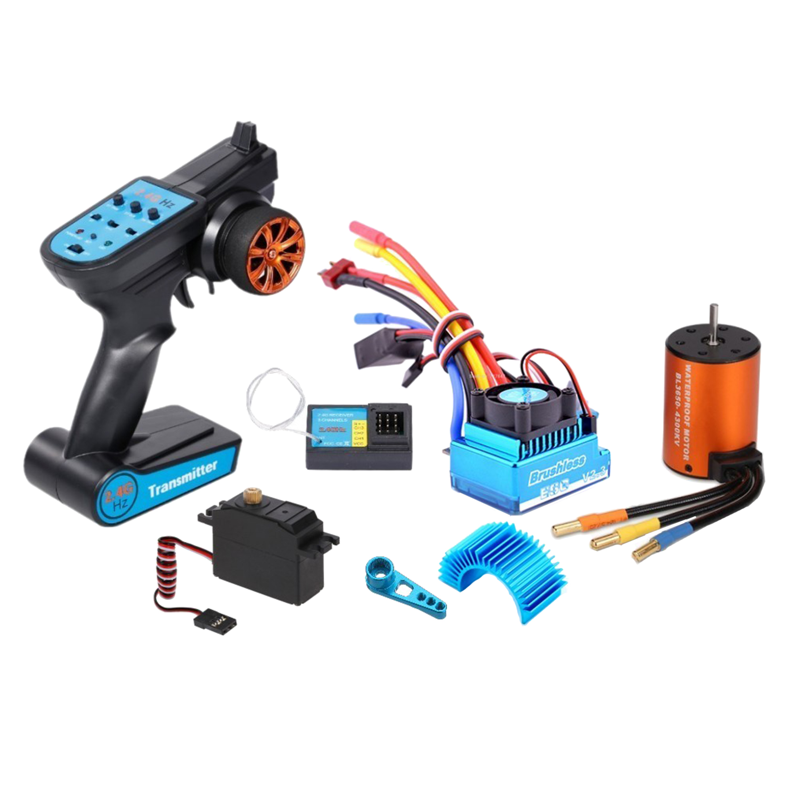 7x 2.4Ghz RC Transmitter Set with Swing Arm Heat Sink for Wltoys 12428 RC