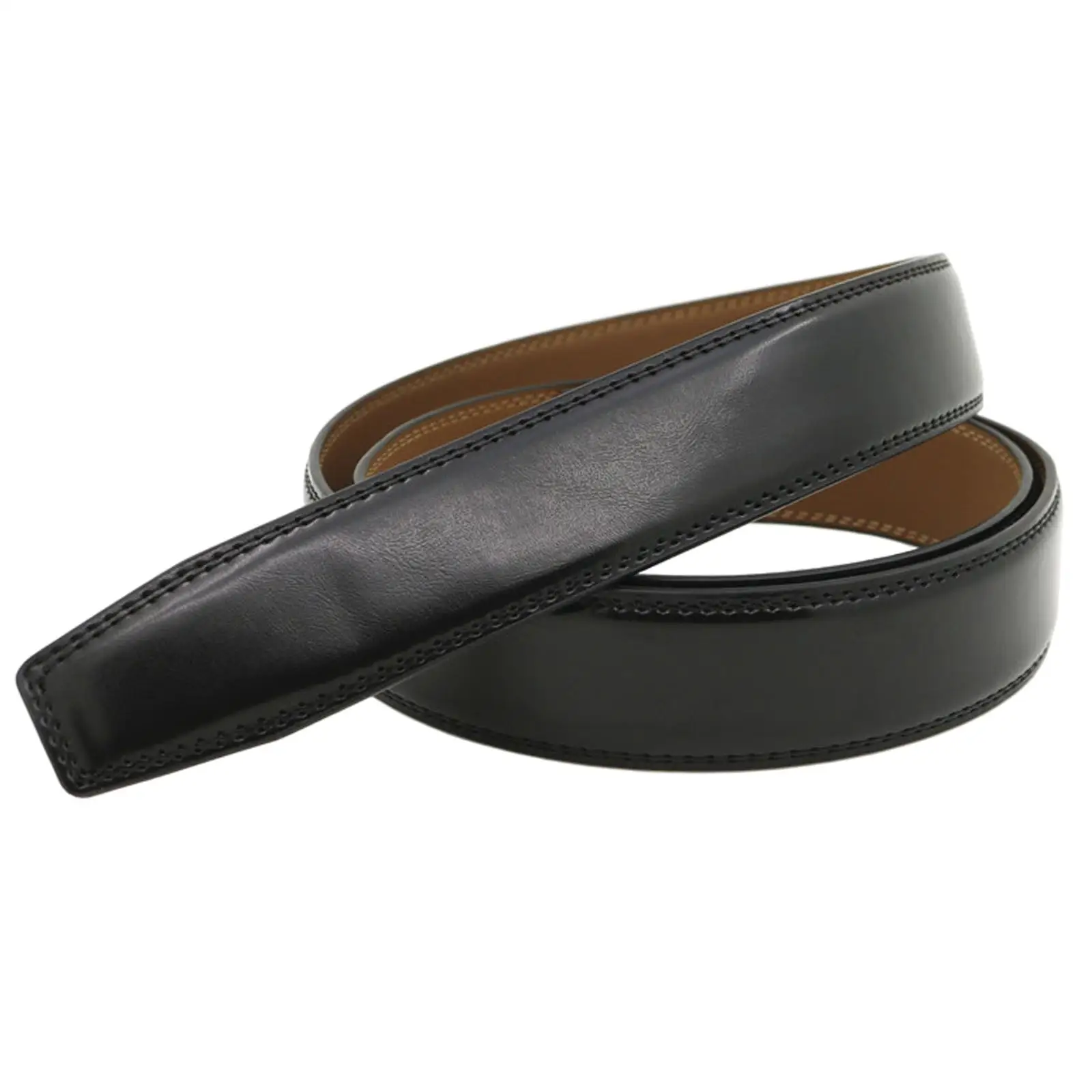 3.5cm Wide Leather Belt High Quality Without Automatic Buckle Strap for Men