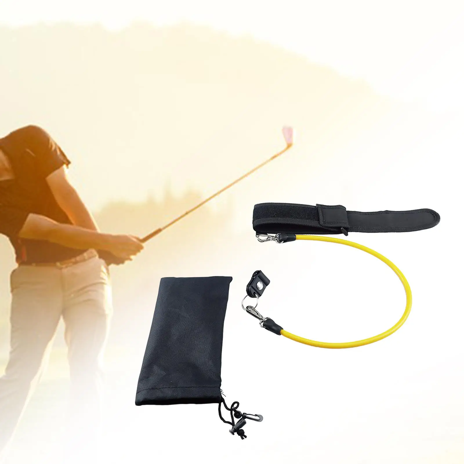 Golf Swing Tension Belt Elastic Cord and Arm Strap Exercise Device with Storage Bag for Woman Men Easily Carry Easily Install