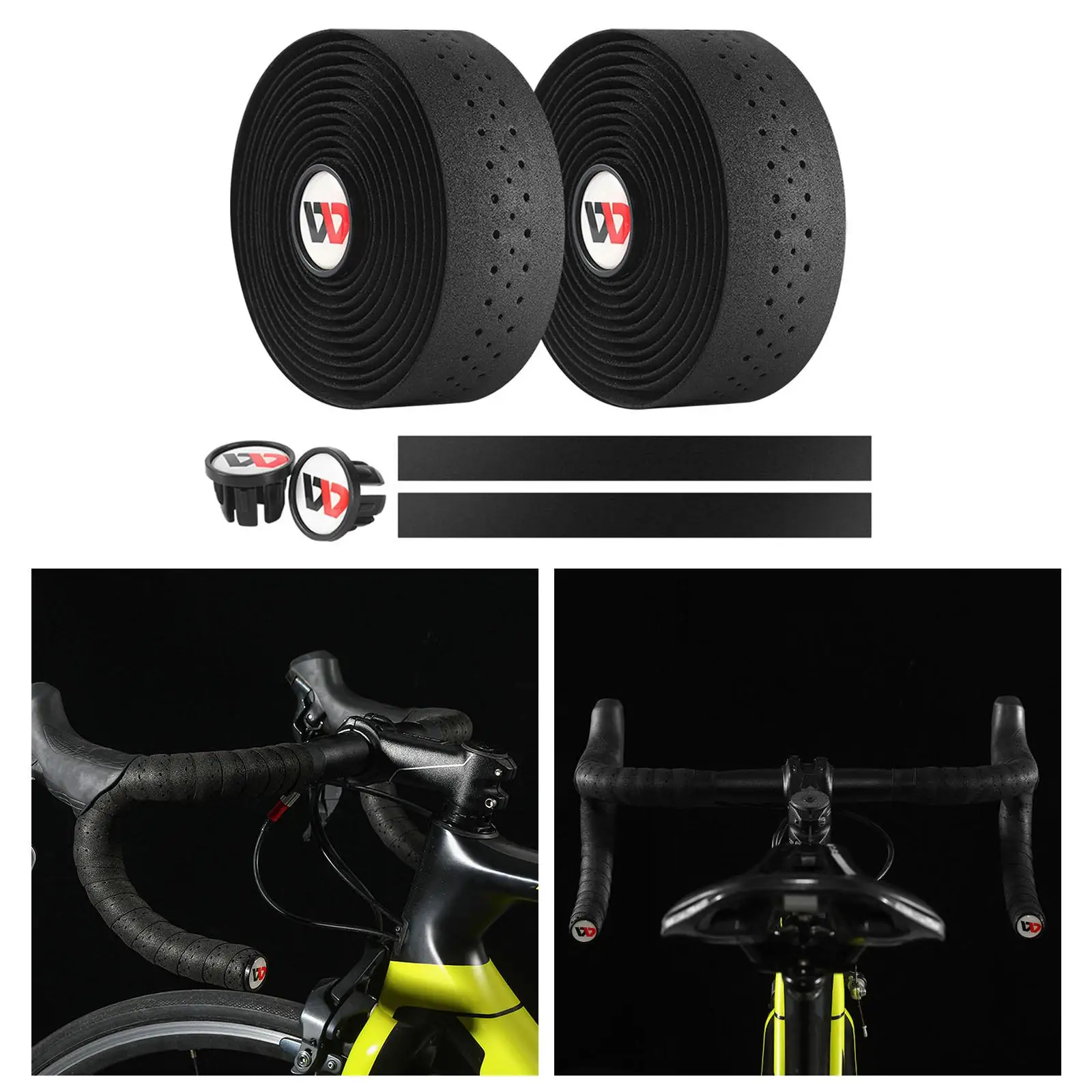 EVA Road Bike Handlebar Tapes, Bicycle Bar Tape, Cycling Handle Bar Wraps - 2 Rolls