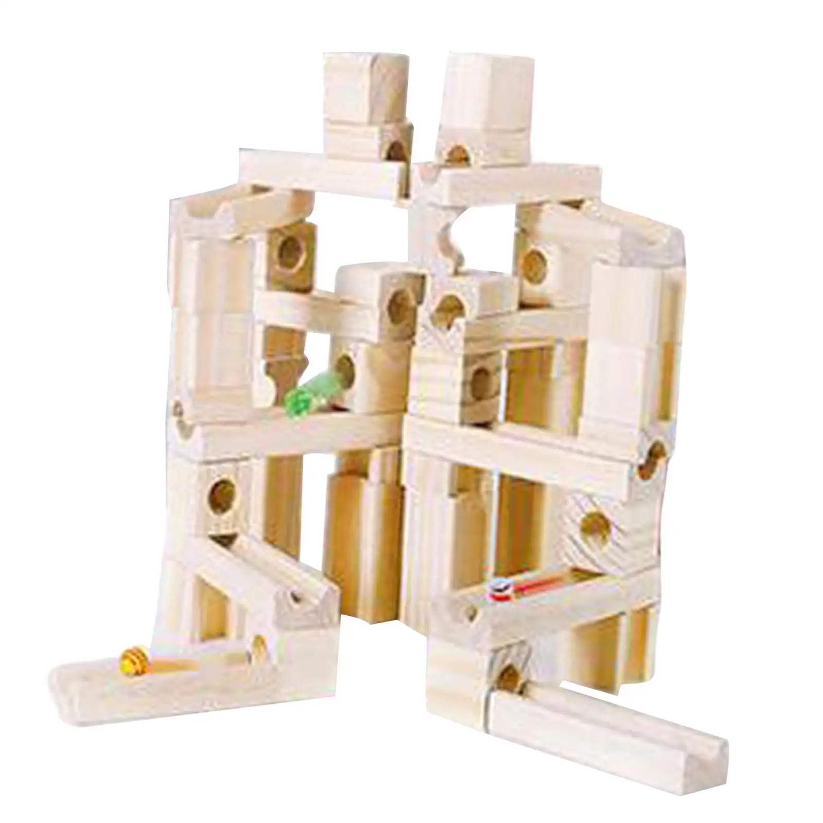 Wood Marble Run Building Blocks Set Early Educational for Birthday Gift Kids