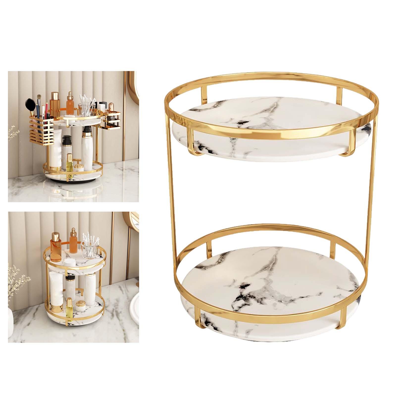 Makeup Organizer, 360 Degree Rotating Large Capacity  Storage Shelf for Bathroom Dresser  Shop Skin Care Product Perfume