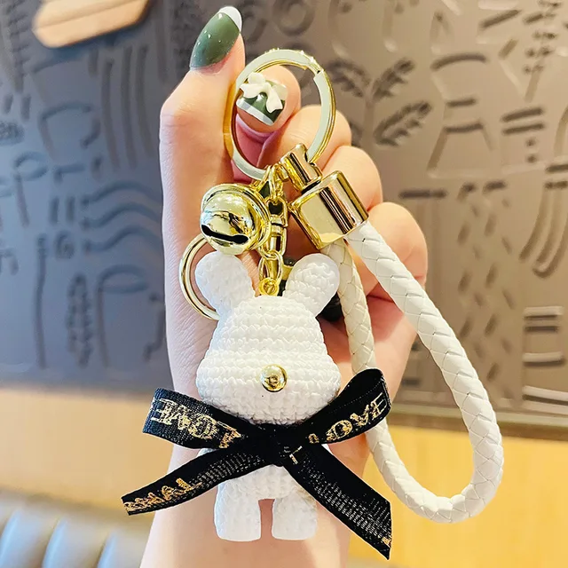 Stylemykeys Designer Style Rabbit Keychain & Handmade Personalised Gift Pouch