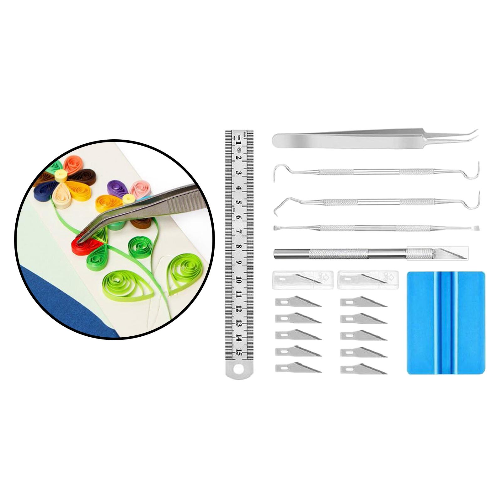 Set of 17/25 Precision Craft Vinyl Weeding Tools Set,Basic Vinyl Tool Kit for Silhouettes,Cameos, Lettering Arts Crafts Project