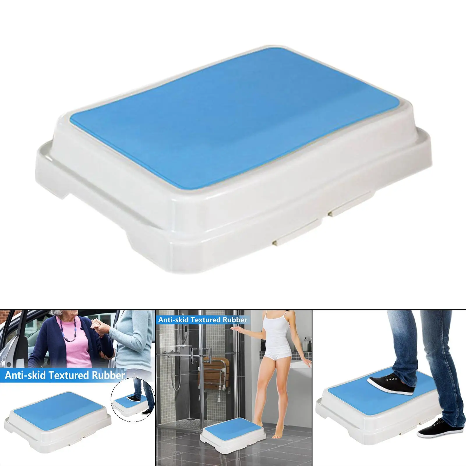 Step Stool Non Slip Portable Lightweight Assistance Step Riser for Shower Stairs Indoor and Outdoor Kitchen Bedside