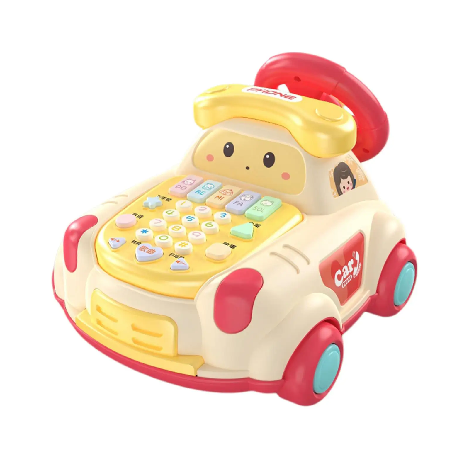 Baby Musical Toys Car musical Educational Pretend Play Music Light Phone Toy for Activity Interaction Education Preschool