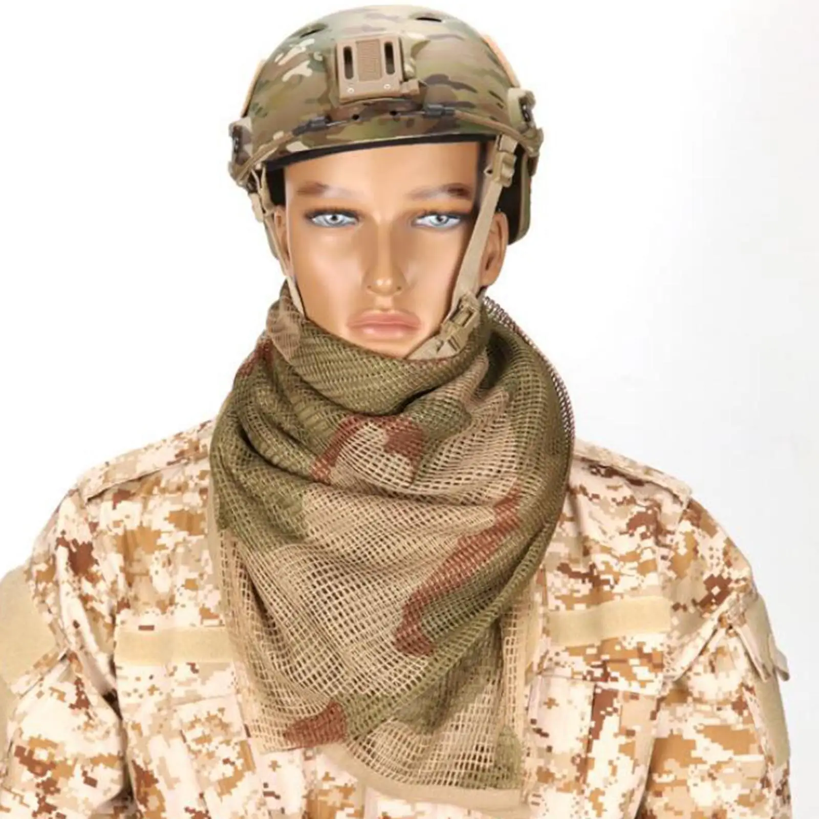 Camo Scarf Face Veil Women Men Mask Bandana Net Scarf Head Wrap Scarves for Outdoor Activities Hunting Cycling Camping