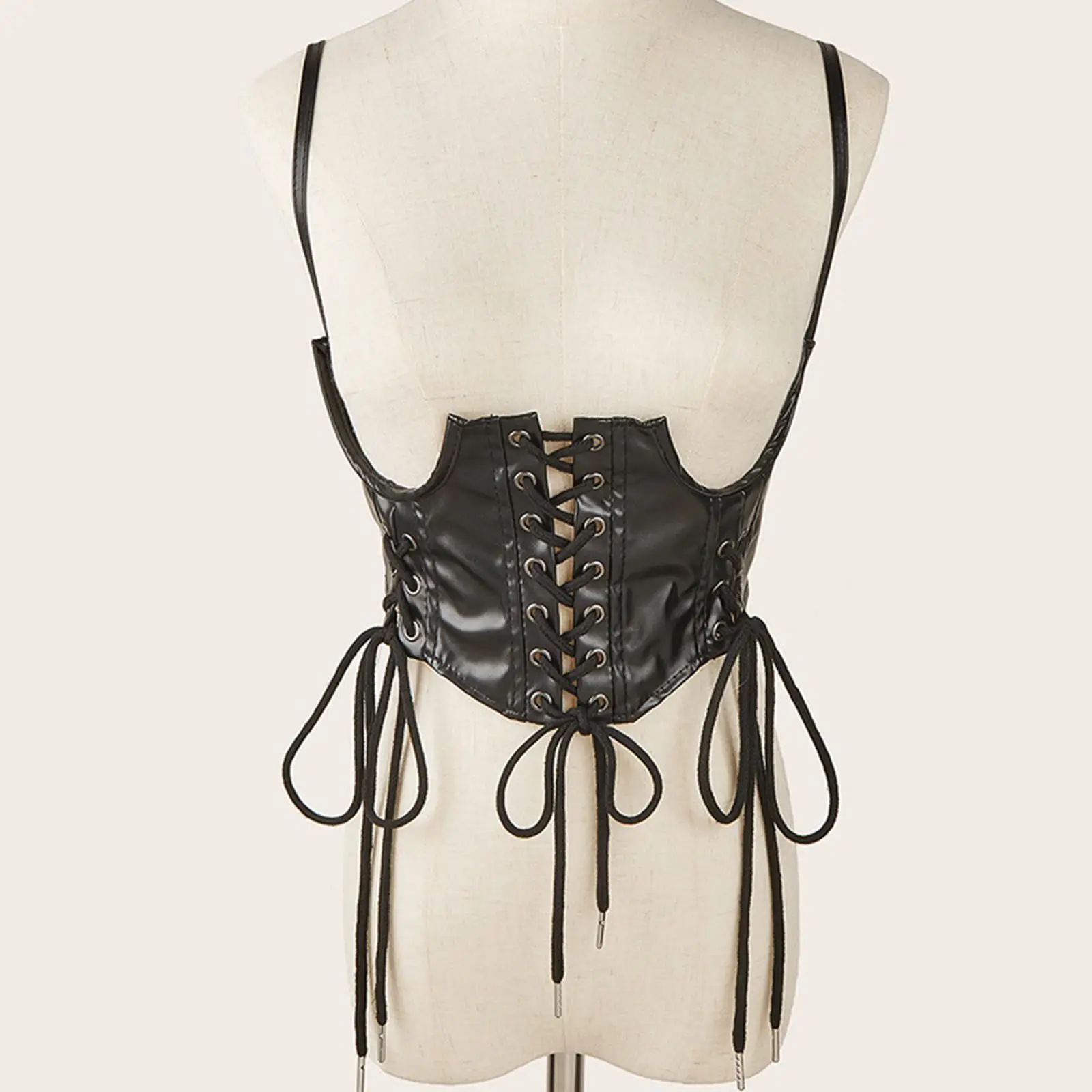 Fashion Women Waist Belt Underbust Corset Steampunk Cincher Cummerbund Ladies PU Leather for Dress Waistband