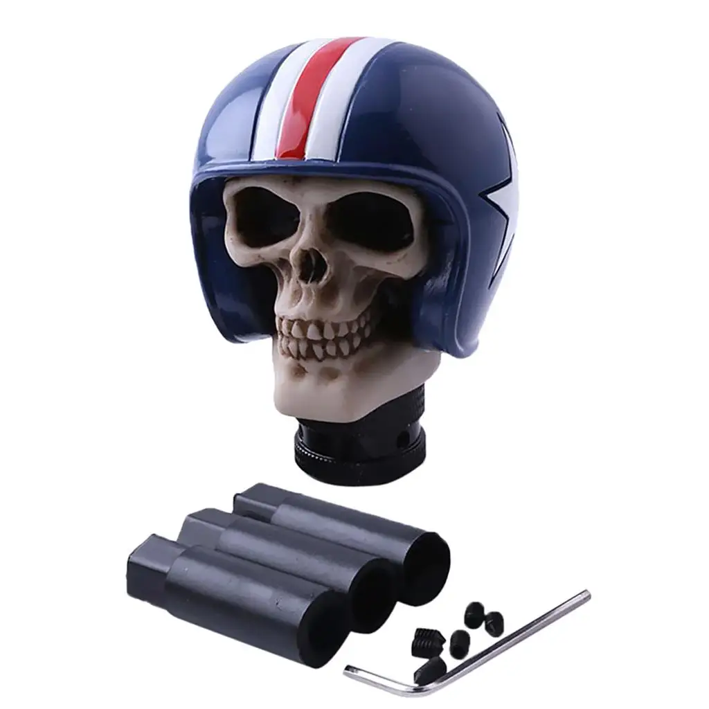 Skull Style Car SUV Blue Manual Hand Bar Gear Knob Stick Leverer