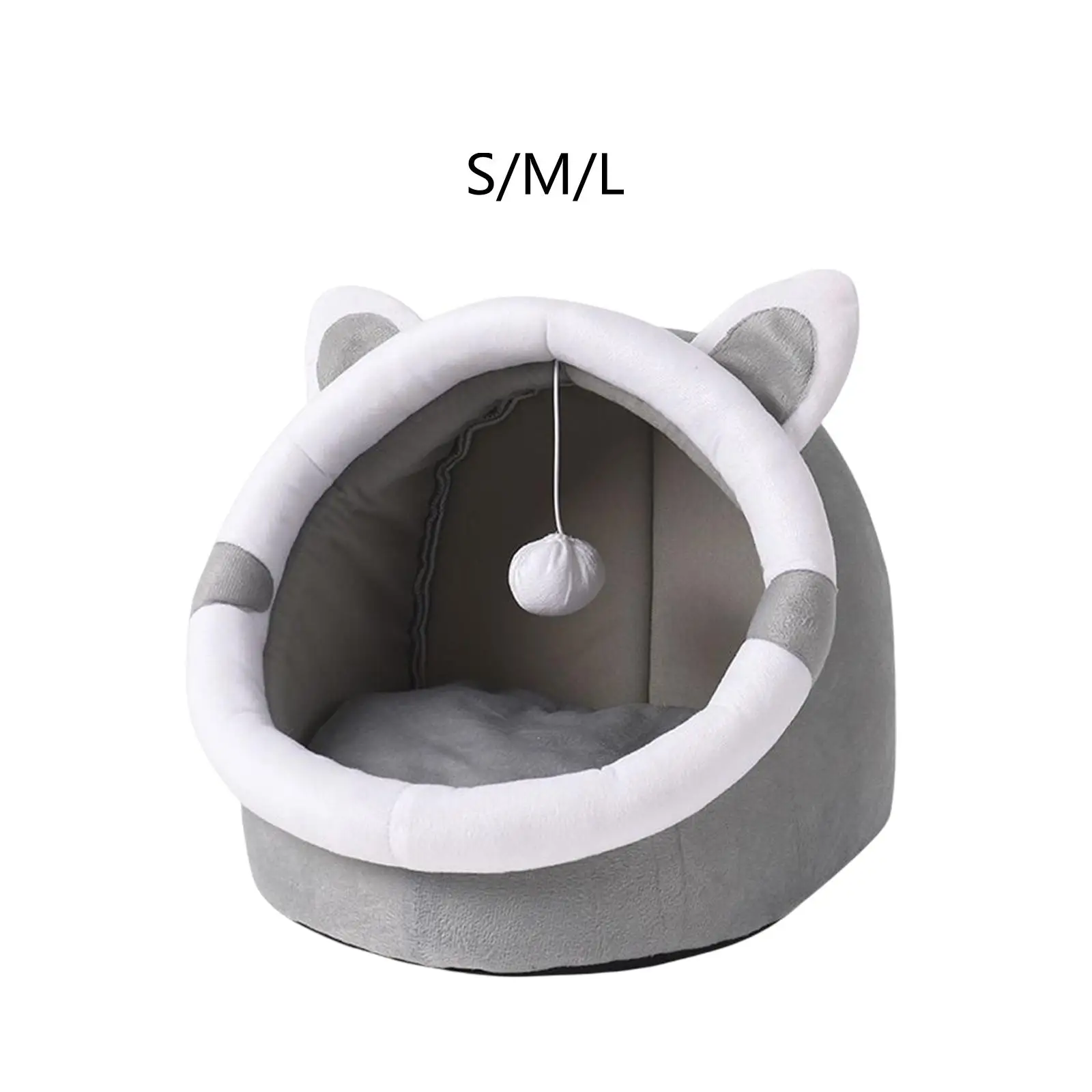 Cute cat Beds for Indoor Cats with Play Ball Comfortable Pet Bed Warm Nest Cat House Pet Supplies No Deformation
