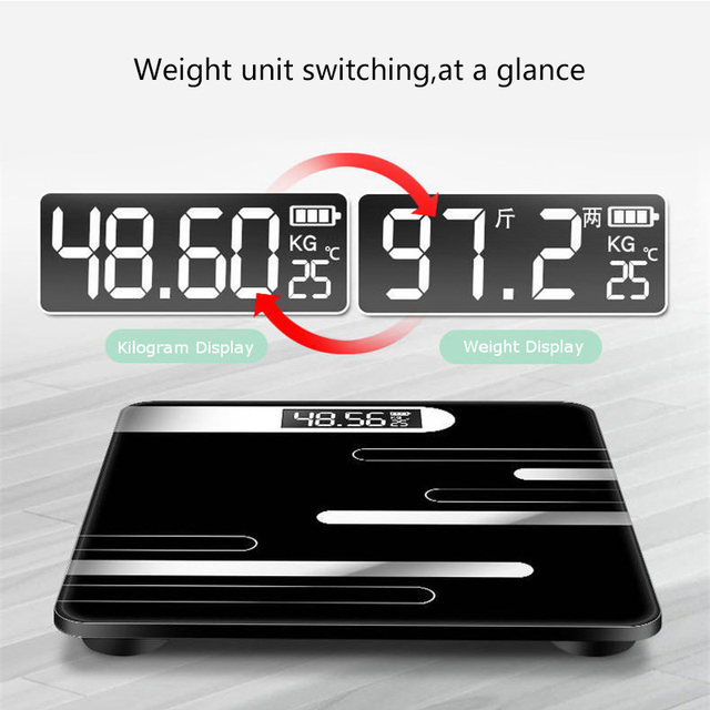 1pc 26cm Tempered Glass Electronic Household Body Weight Scale