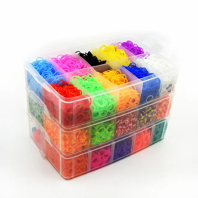 15000/4500Pcs Kit Box+ Rubber Loom Bands Children Mult-color Make Woven  Bracelet Rainbow Rubber Bands for Bracelets - AliExpress