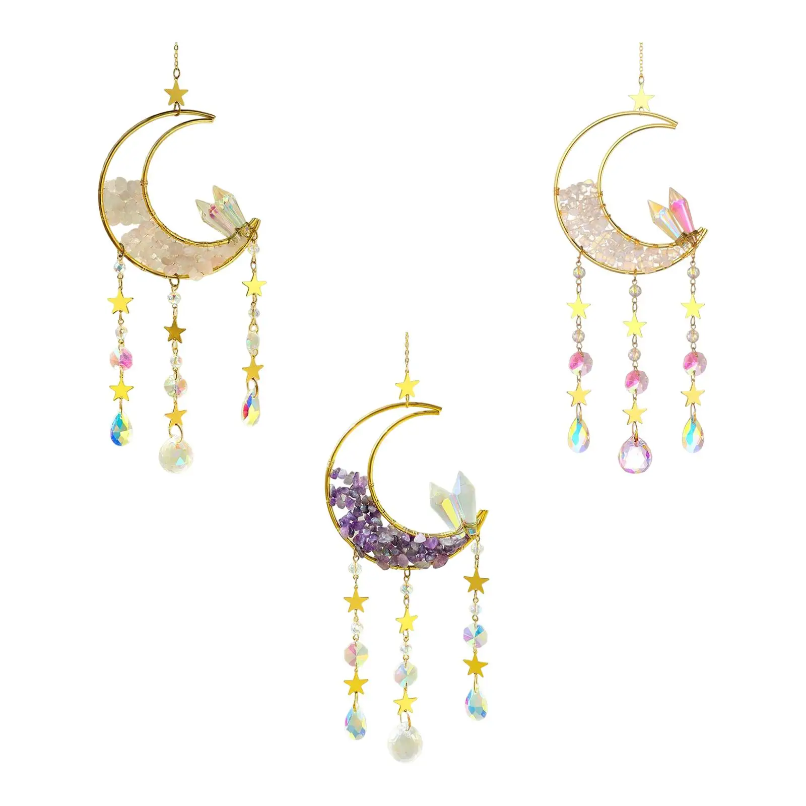 Moon Pendant Wind Chime Decorative for Outdoor Living Room Balcony Decor
