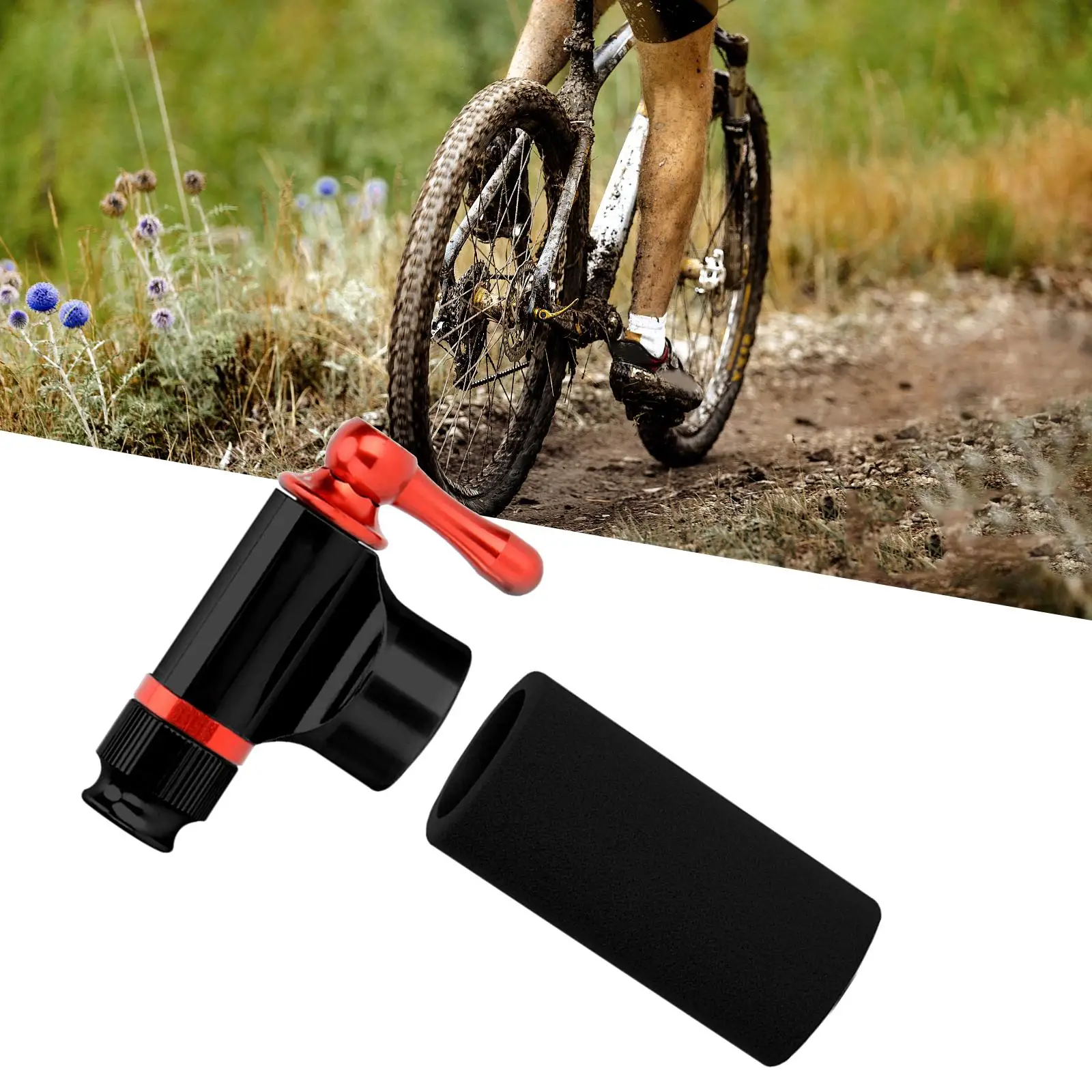 CO2 Bike Tire Inflator Portable Portable Compact Accs Inflator Connector for Sports Basketball Mountain Bike Traveling Camping