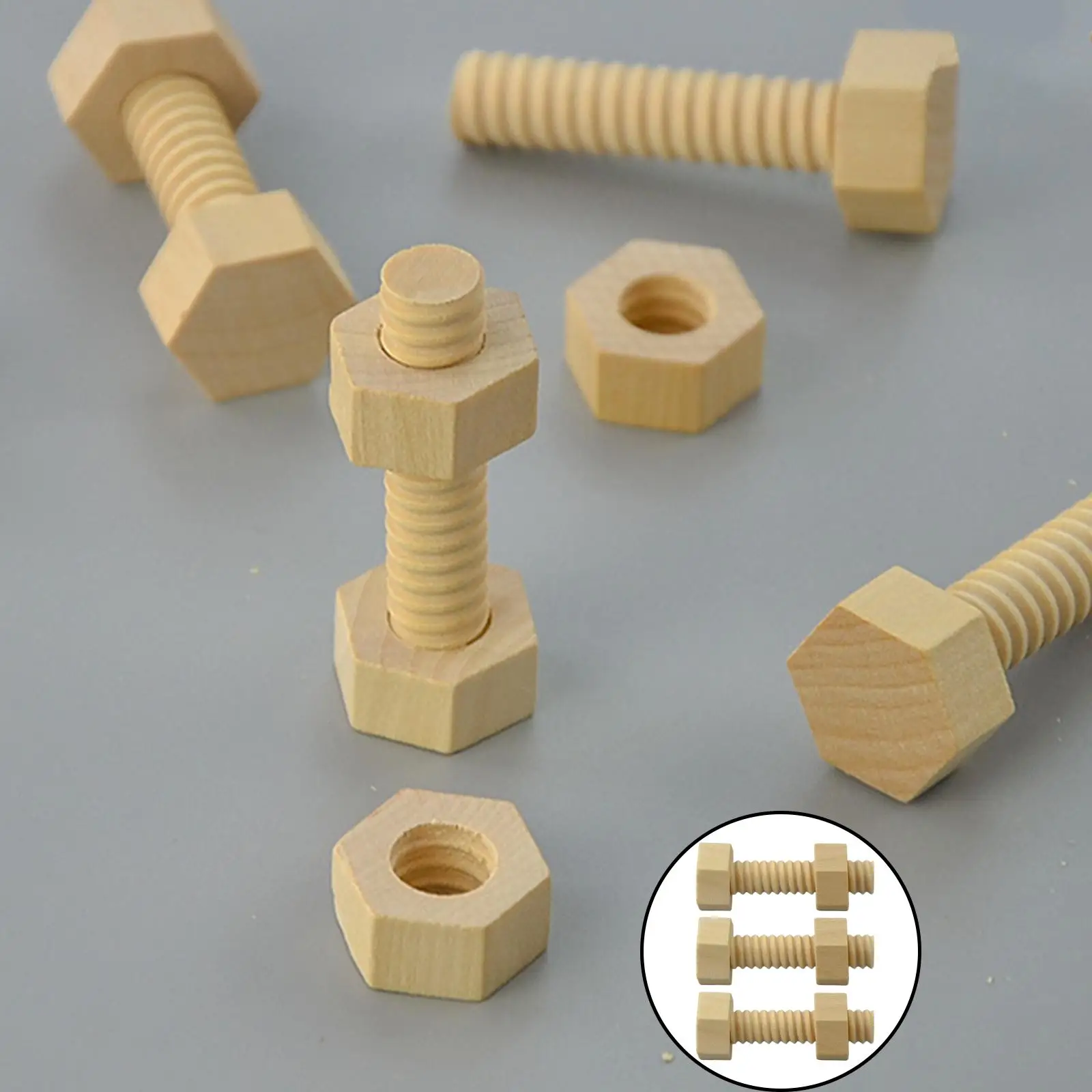 Screw Nut Assembly Toy Montessori Hands-on Building Block Accs for
