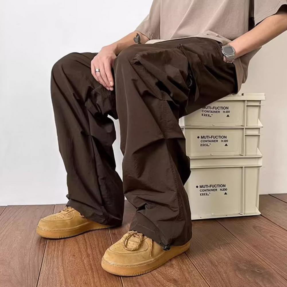 Description Picture 6 of itemOutdoor Sports Overalls Vintage-inspired Men's Cargo Pants Oversized Wide Leg Multi Pockets Soft Breathable Fabric for High