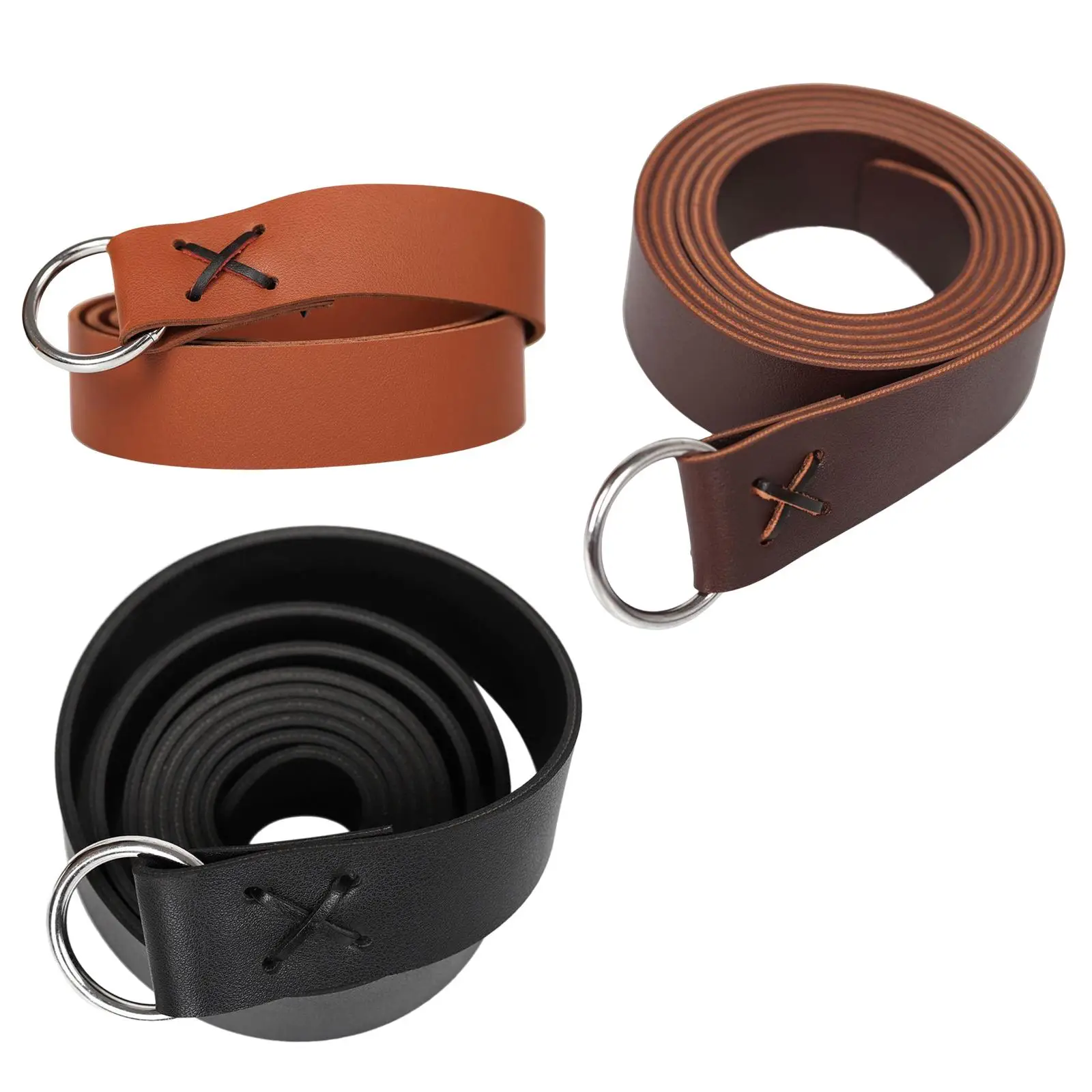 Leather Medieval Belt Costume Accessories Waistband Viking Belt for Halloween Stage Performances Medieval Events Decoration