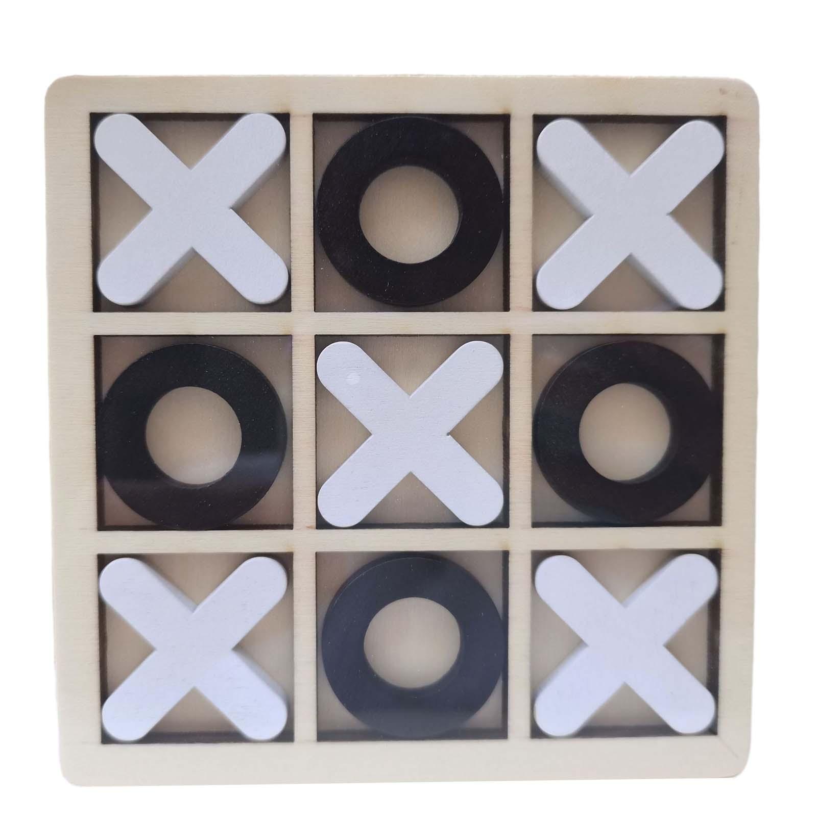 Wood Tic TAC Toe Game Set Puzzle Games Classic Parent Child Interaction Game XO Chess Board Game for Adults Families Travel