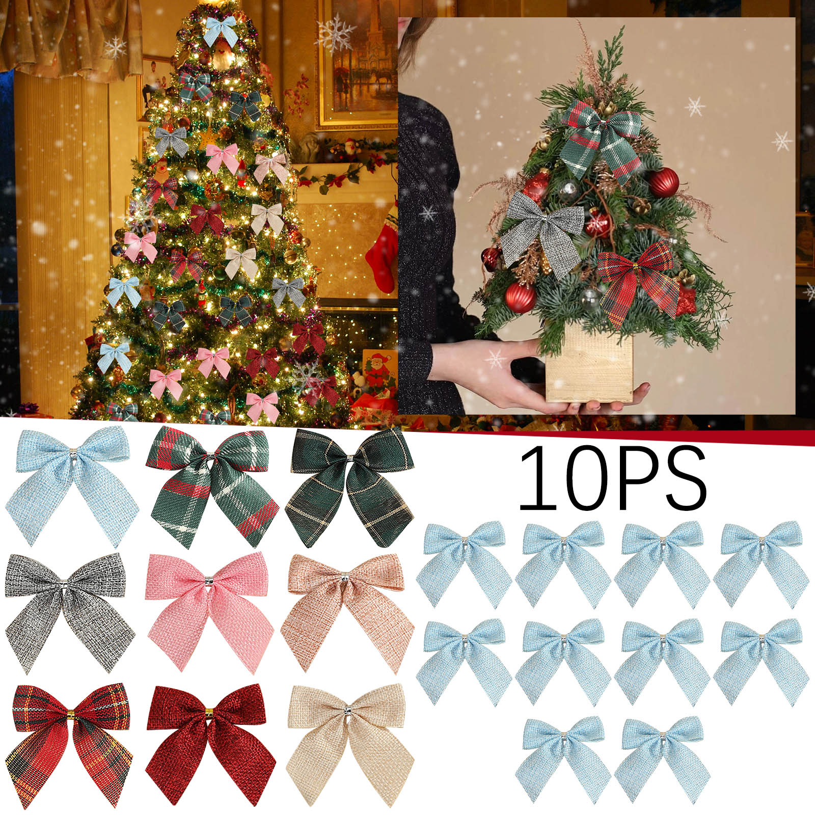 Description Picture 2 of itemChristmas Liquidations 10pcs Bows Various Styles Bows Fabric Tree Accessories Decoration Party Party Party Flags 3x5