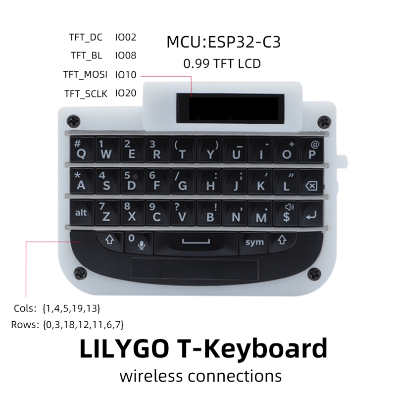 T-teclado tft lcd tela ESP32-C3 mini teclado