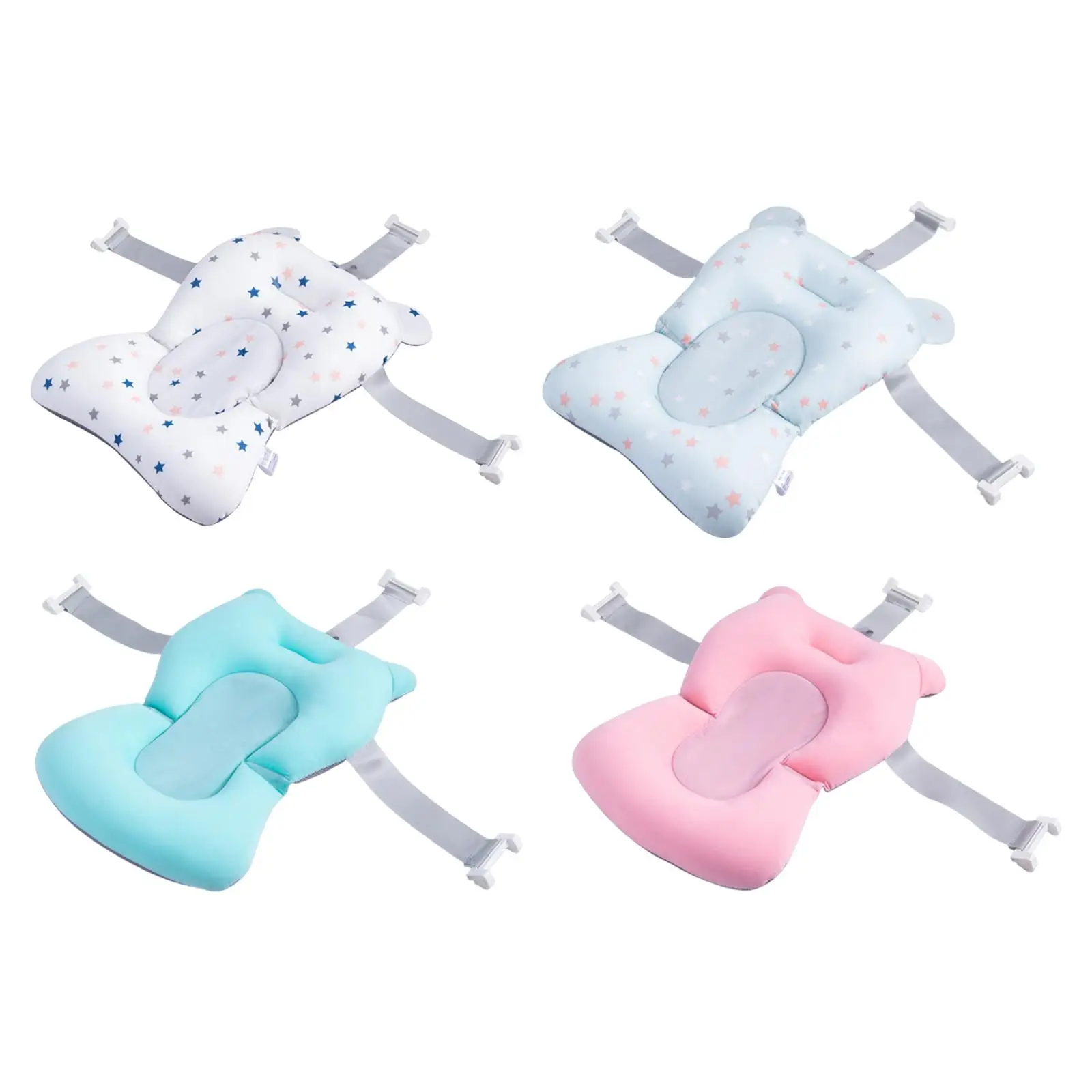 Foldable Baby Bath Tub Pad Anti-Slip Baby Shower Bath Tub Pad Baby Bath Pillow Foldable Soft Pillow for 0-6 Months Babies