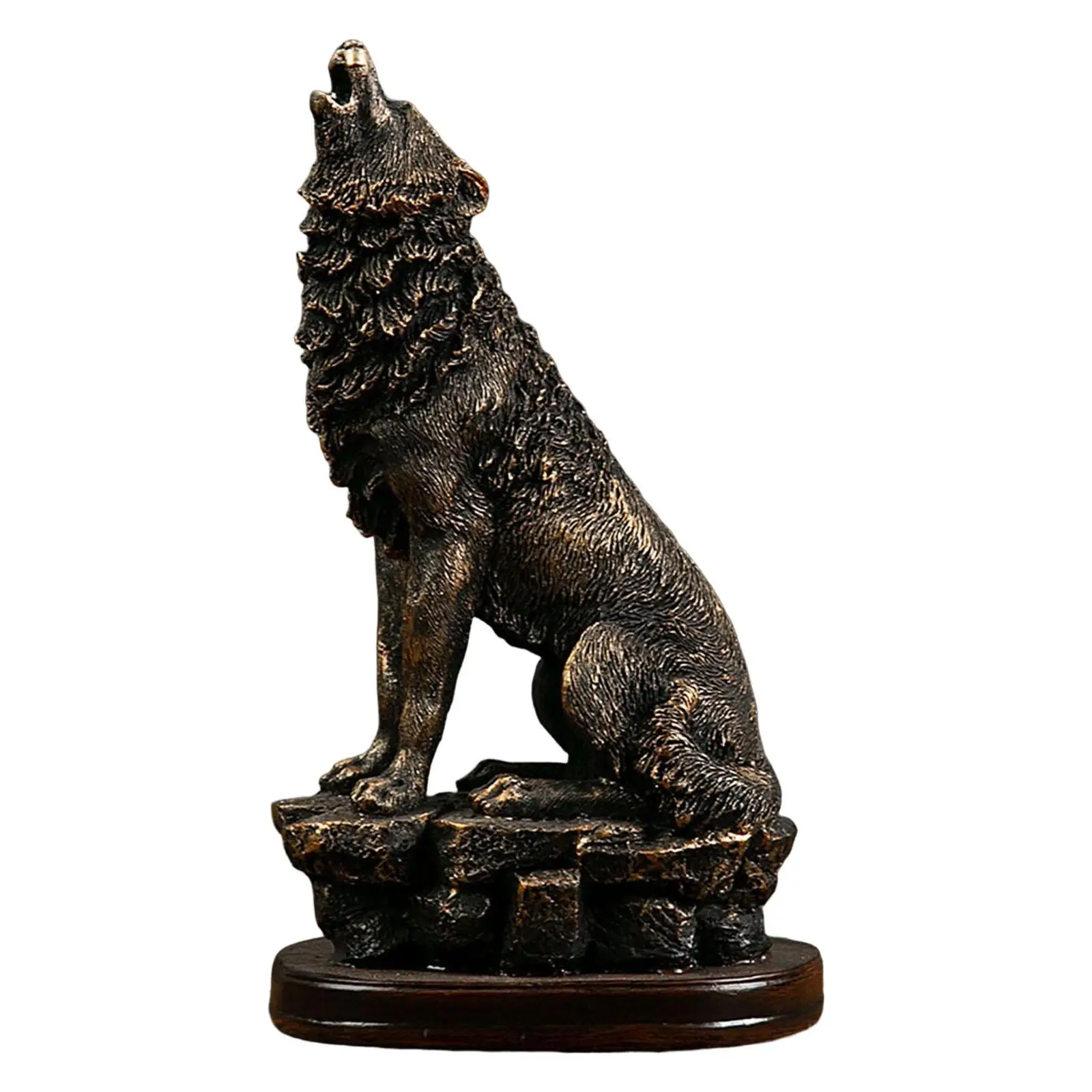 Wolf Figurine Ornament Tabletop Resin Sculpture for Party Gift