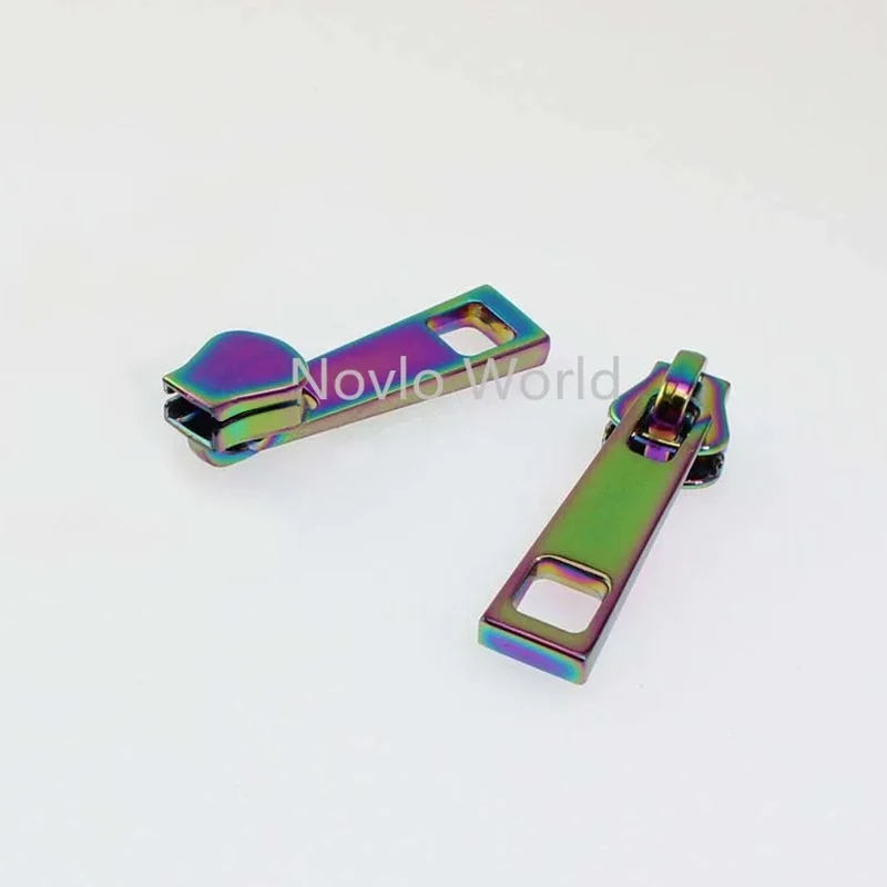 Nolvo Mundo-Rainbow Metal Zipper Slider, Nylon Dentes