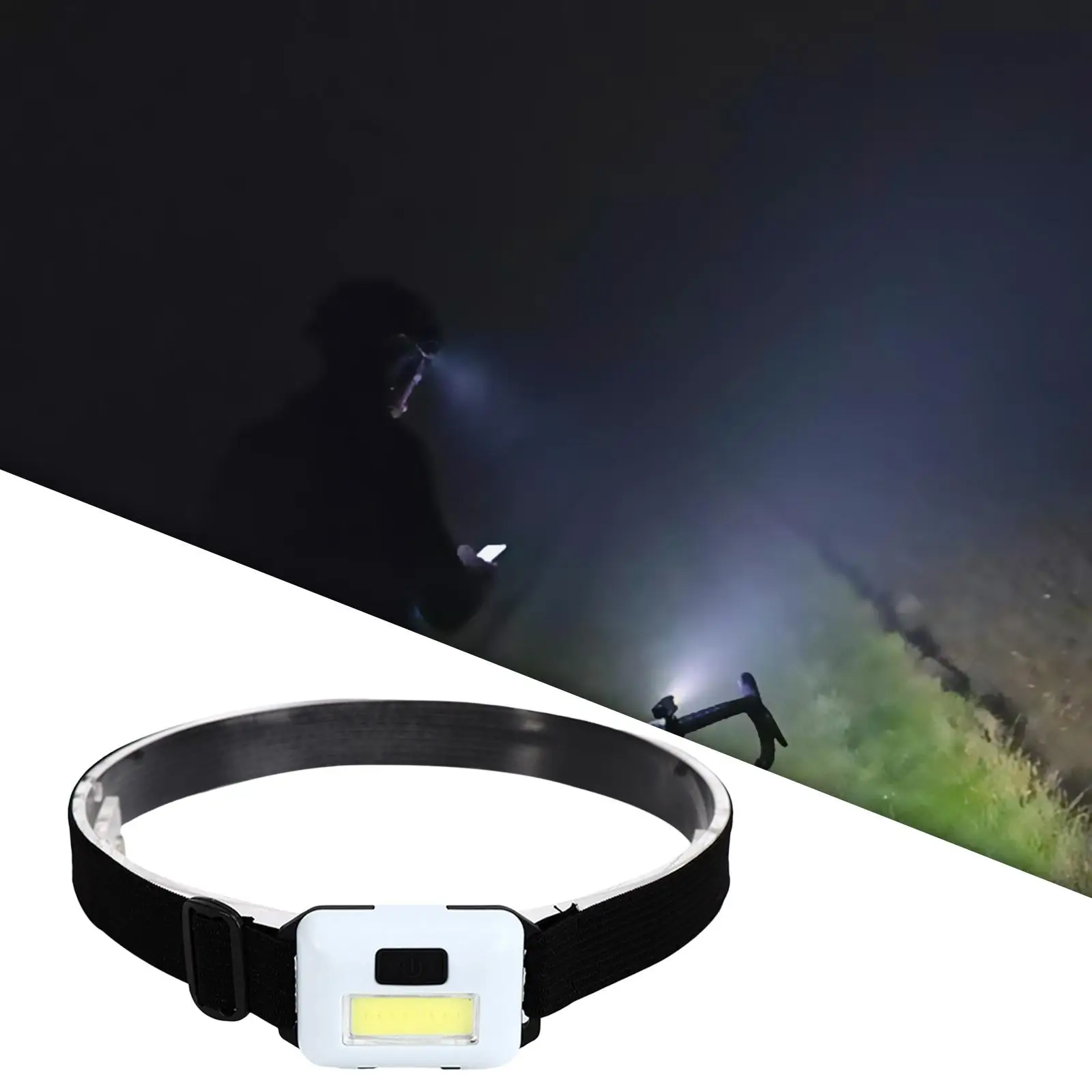 Small LED Headlamp flashlights Battery Powered Lightweight Elastic Head Band Light for Riding Repair Fishing Camping Adventure