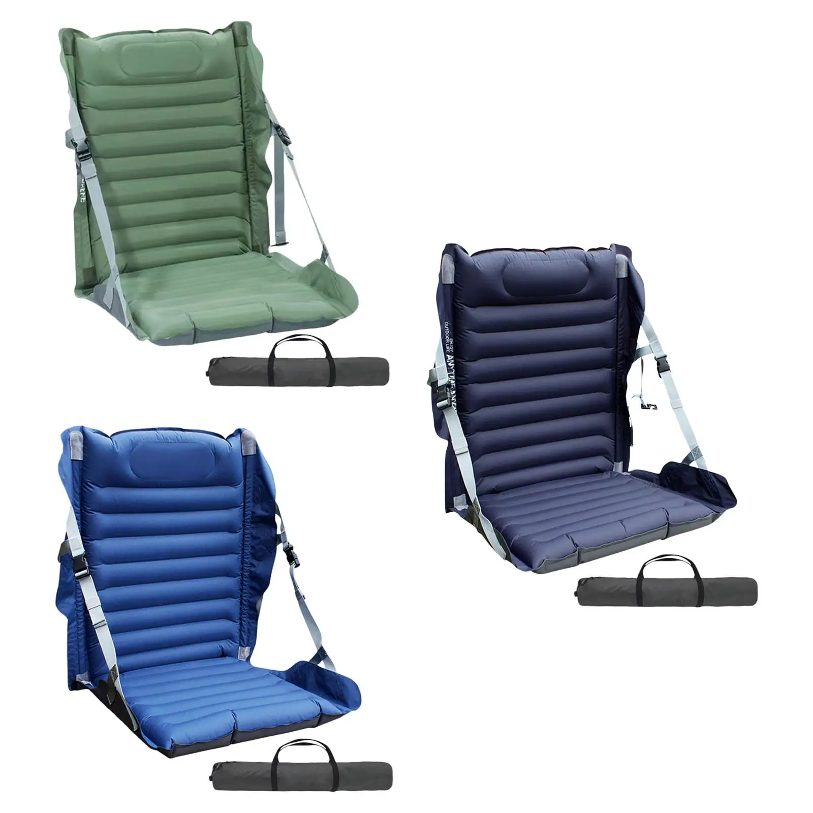 Floor Chair with Back Support Inflatable Waterproof for Fishing Beach Picnic