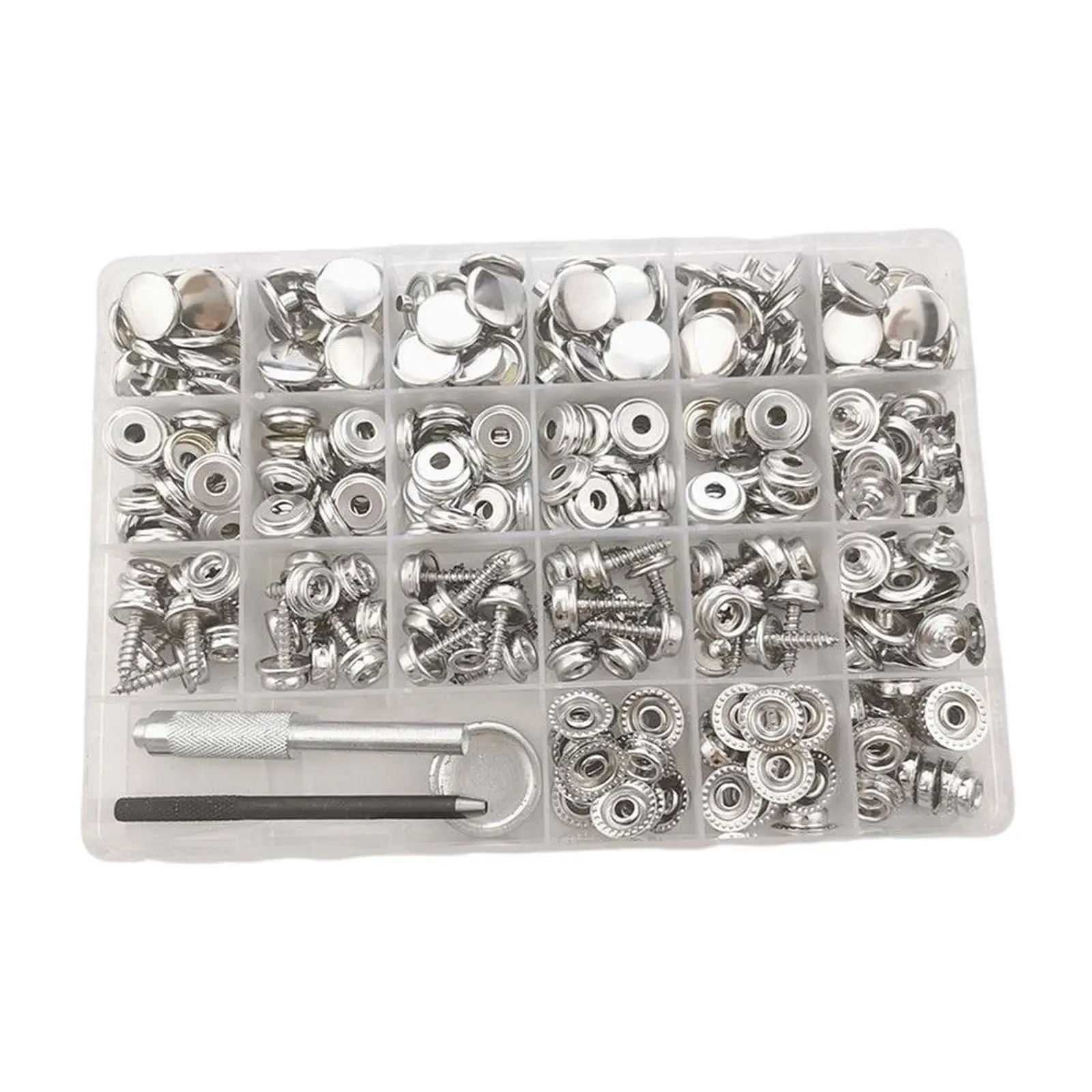 Metal Snaps Buttons Screw Snaps Leather Rivets and Snaps Screws Press Button 90 Pairs for Furniture