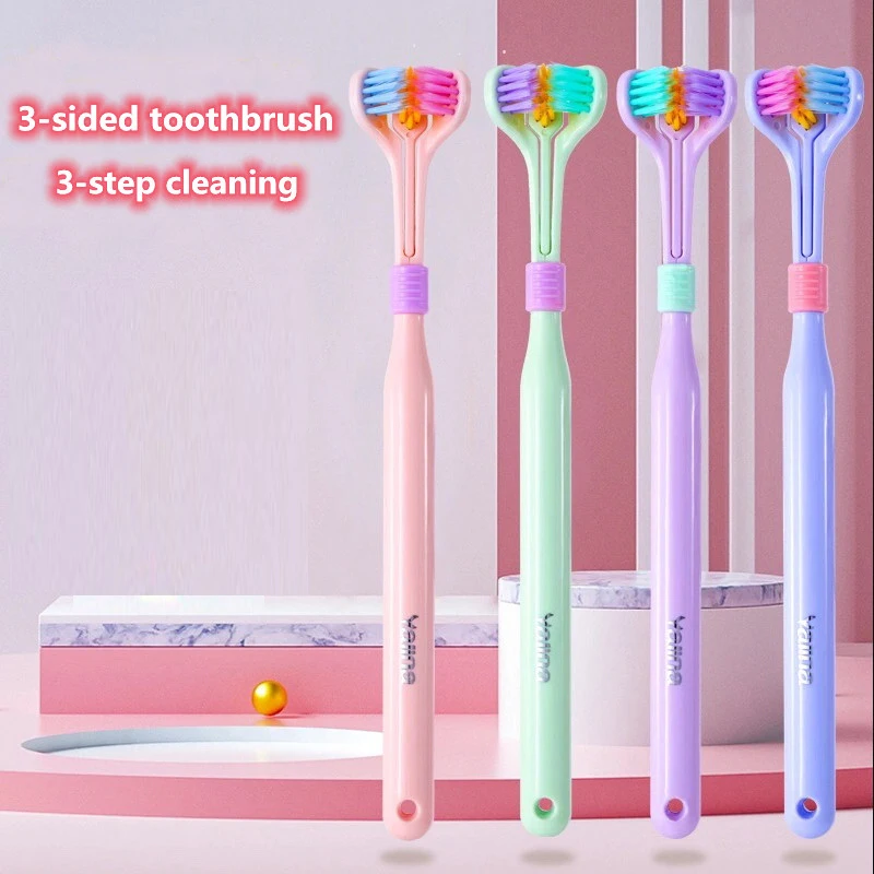 Best of New Three-sided 360 Degree Soft Bristle Toothbrush Oral Care Safety Teeth Deep Cleaning Portable Travel Couple Dental Oral Care Reviews & Tips