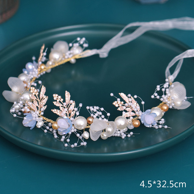 Cherry Blossom Pink & Antique Gold Headpiece (Ethereal Fairy Headdress Pearls store Beaded Floral Carnival Headband Branches Flower Crown)