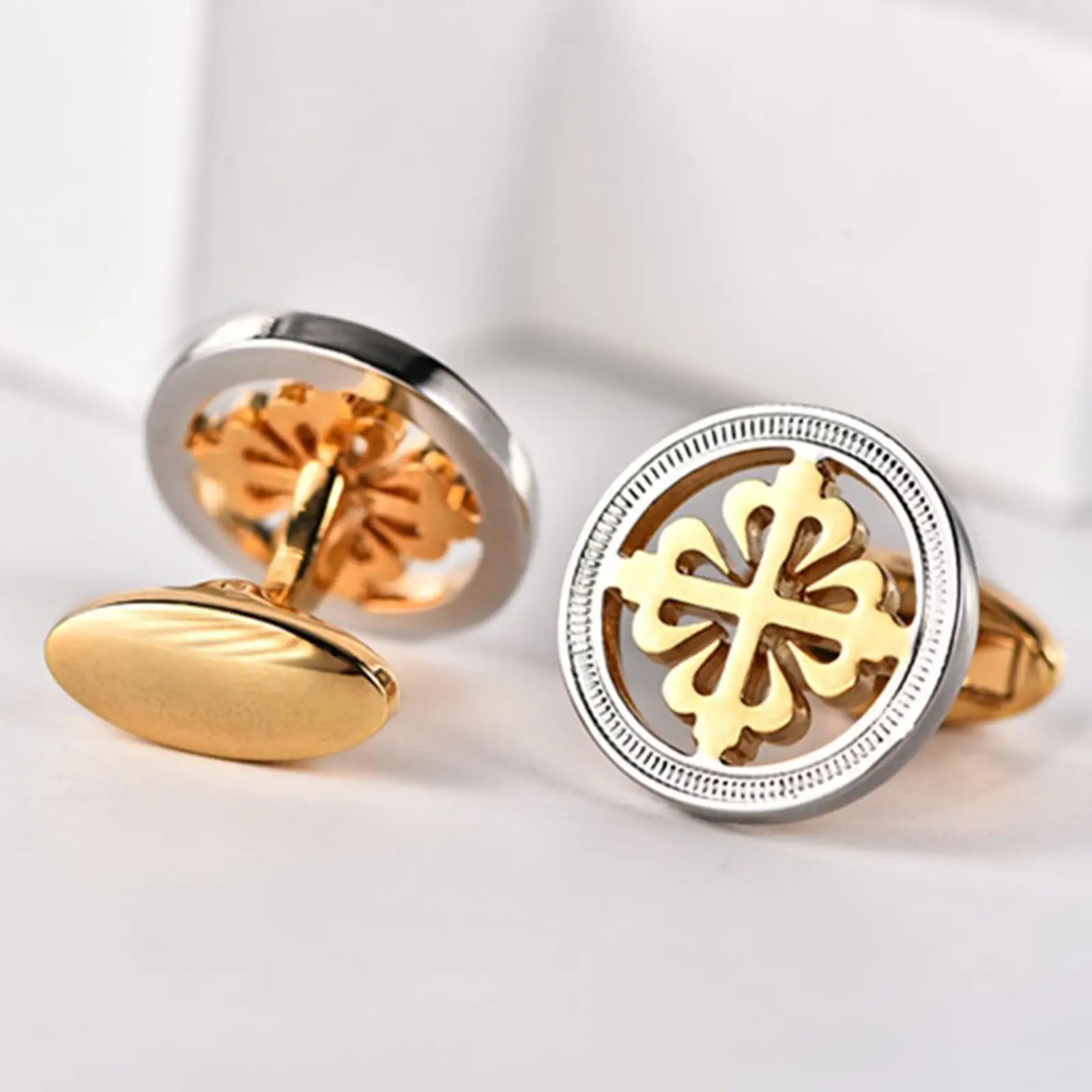 2x Luxury Dress Shirt  Unisex Cufflinks for Wedding Banquet Groomsmen