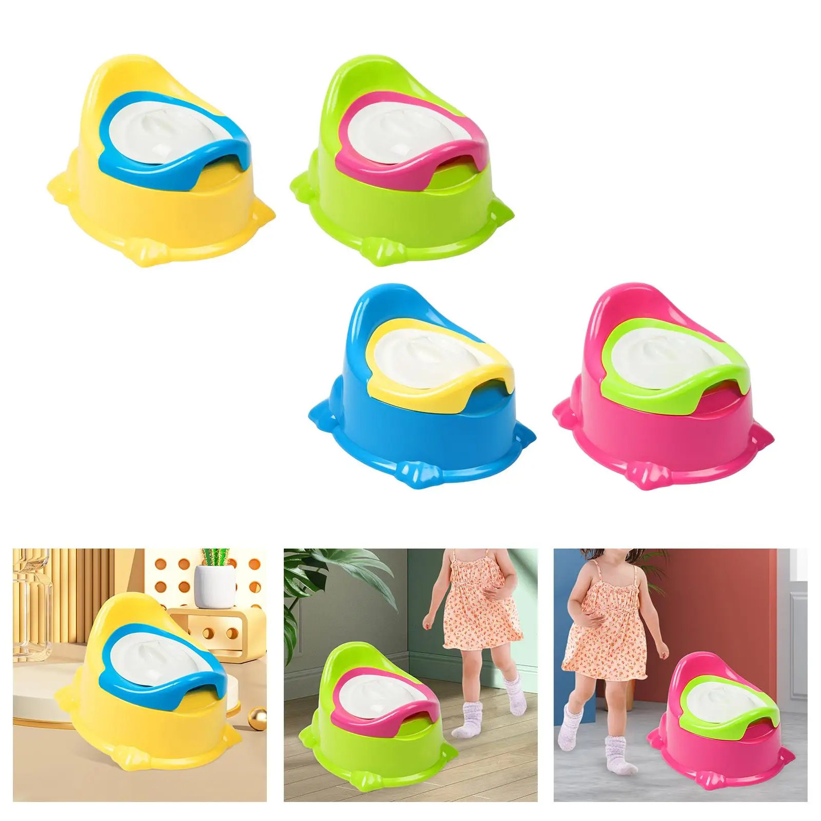 Childrens Potty Kids Toilet Seat Non Slip with Handle Baby Potty Trainer Toilet Chair Seat for Babies 6-12 Month Bedroom Home