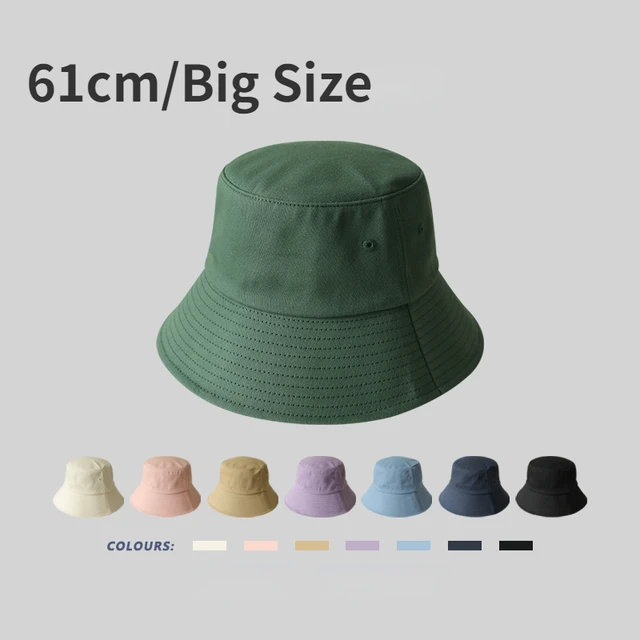New 57-61cm Large Size Bucket Hat Casual Big Head Men Women Summer  Fisherman Hat Plus Size Solid Colour Bob Panama Cap Cotton - Bucket Hats -  AliExpress