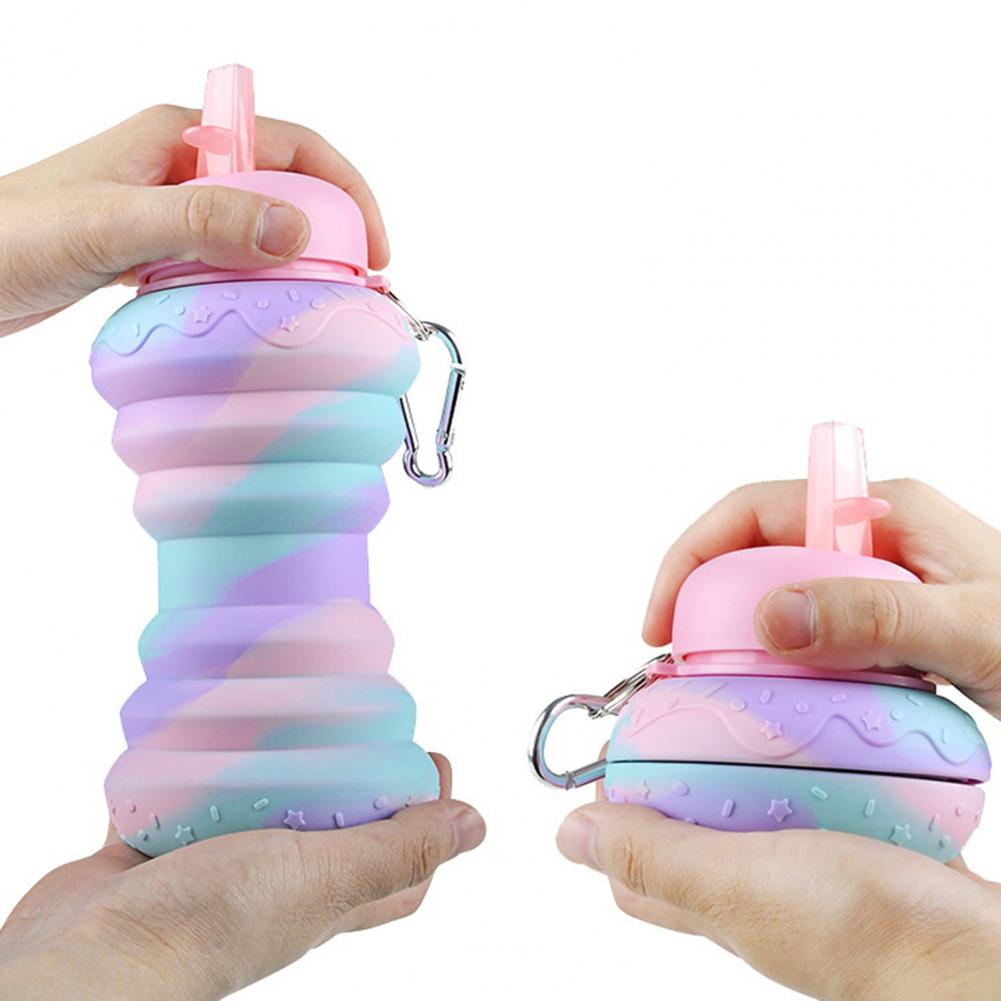 Reusable Thickened Folding Water Cup High Capacity Foldable Water Bottle Collapsible Sport Water Cup Daily Drinking Bottle 600Ml