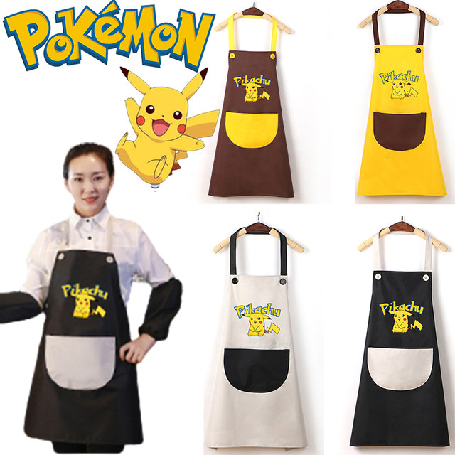 Pokémon Kawaii Aprons Pokemon Anime Toy Figure Pikachu Kitchen Accessories  Adult Kids Cosplay Costume Housework Protective Cover