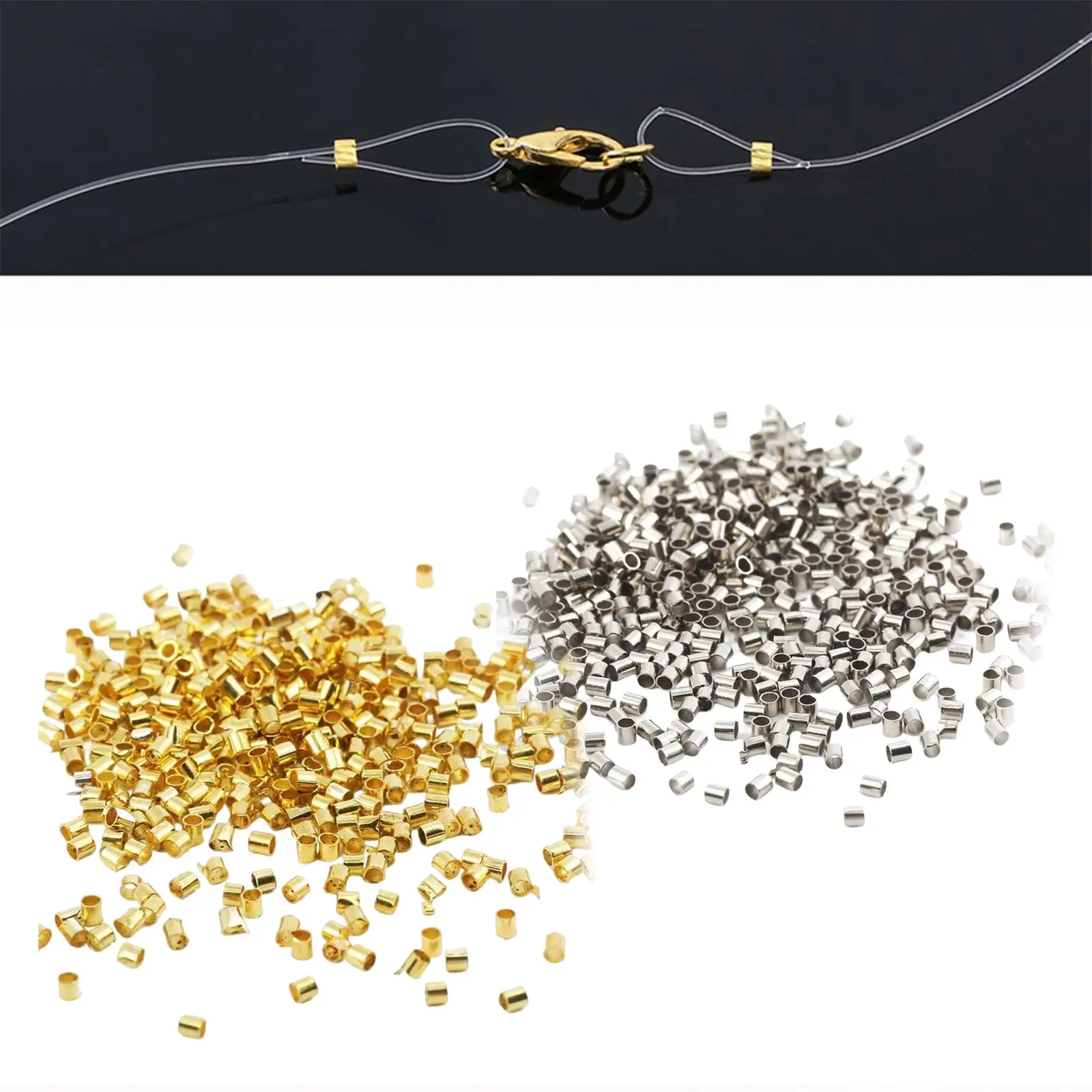 500 Tube Beads Fashion Copper 2mm Jewelry Making Bracelet