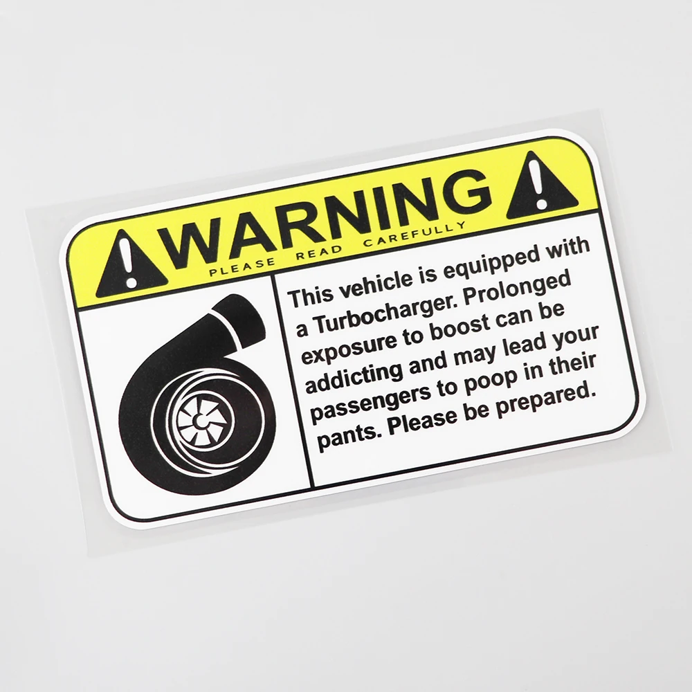 Car Sticker Funny Warning Sign Turbo Boost Decal Pvc × - Car  Stickers - AliExpress