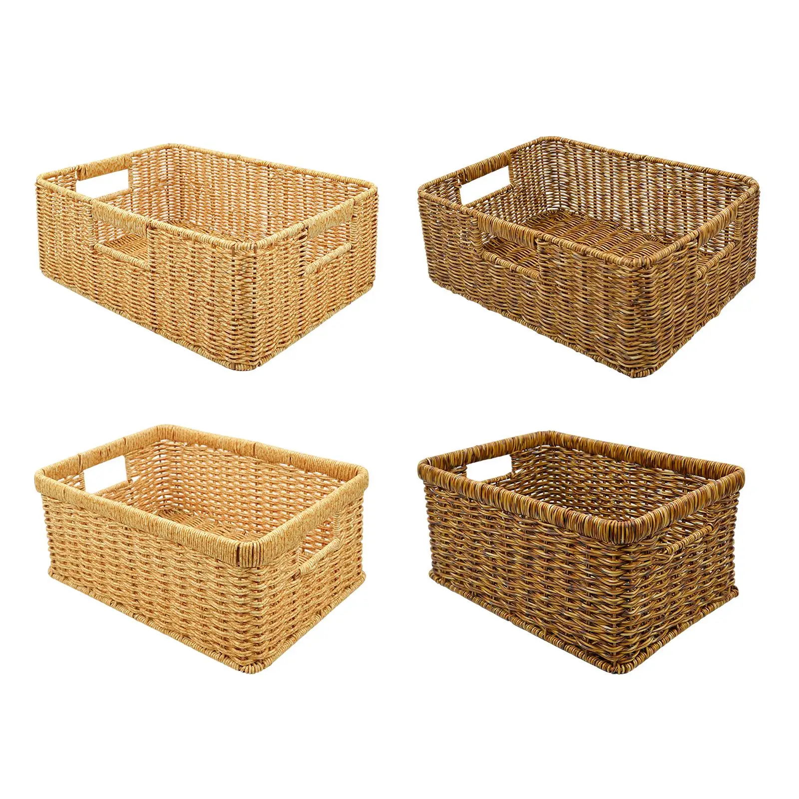 Rattan Basket Fruit Basket for Bathroom Kitchen Countertop Living Room