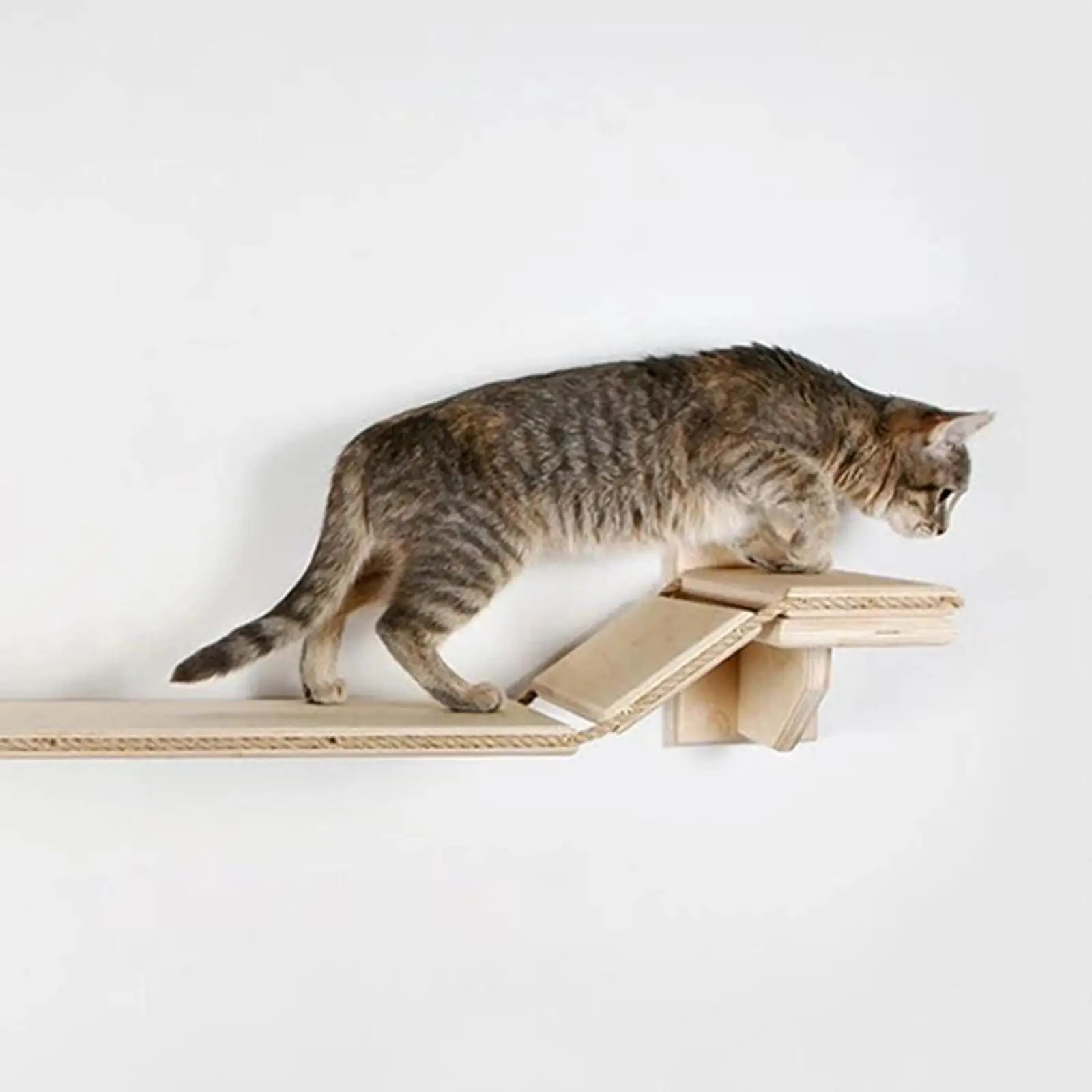 Cat Hammock Wooden Modern Bridge Stairs Cat Furniture Climbing Shelf Play and