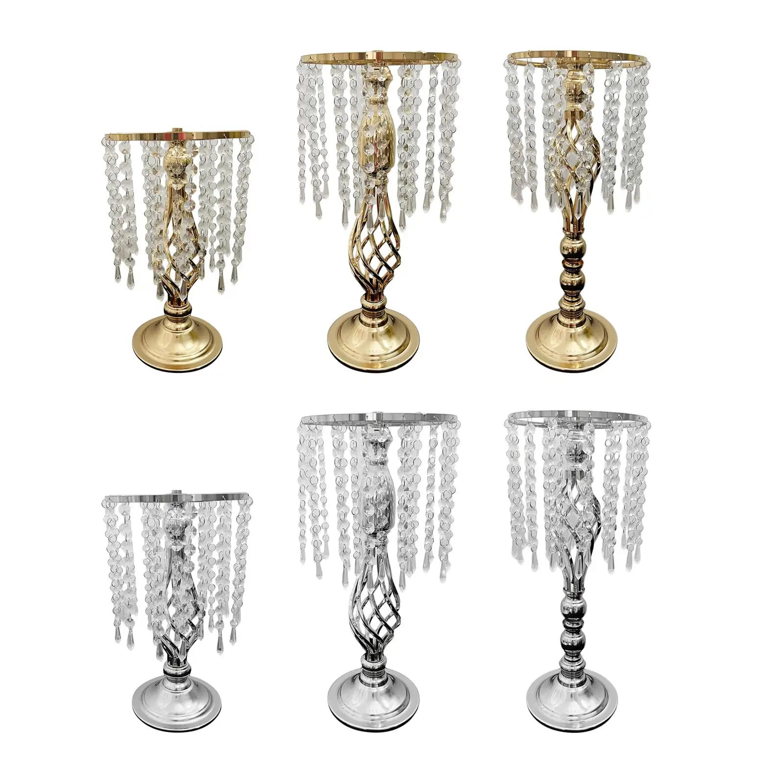 Luxury Crystal Tassel Tealight Candle Holder Road Leader Table Centerpiece Decorative for Wedding Party Holiday Restaurant