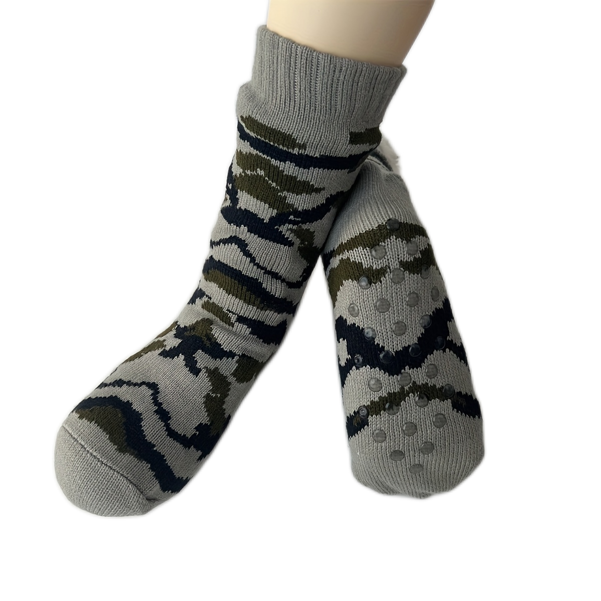 Title 3, Winter Socks Mens Thermal Leopard Warm Short Pl...