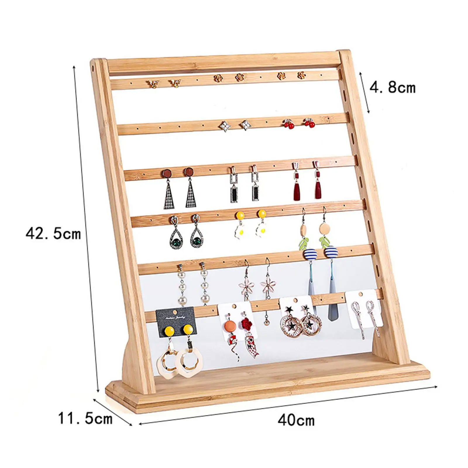 Wooden Earrings Display Rack, Detachable Organiser Storage Stand, for Hanging Earrings Earring Cards Jewellery Women Girls