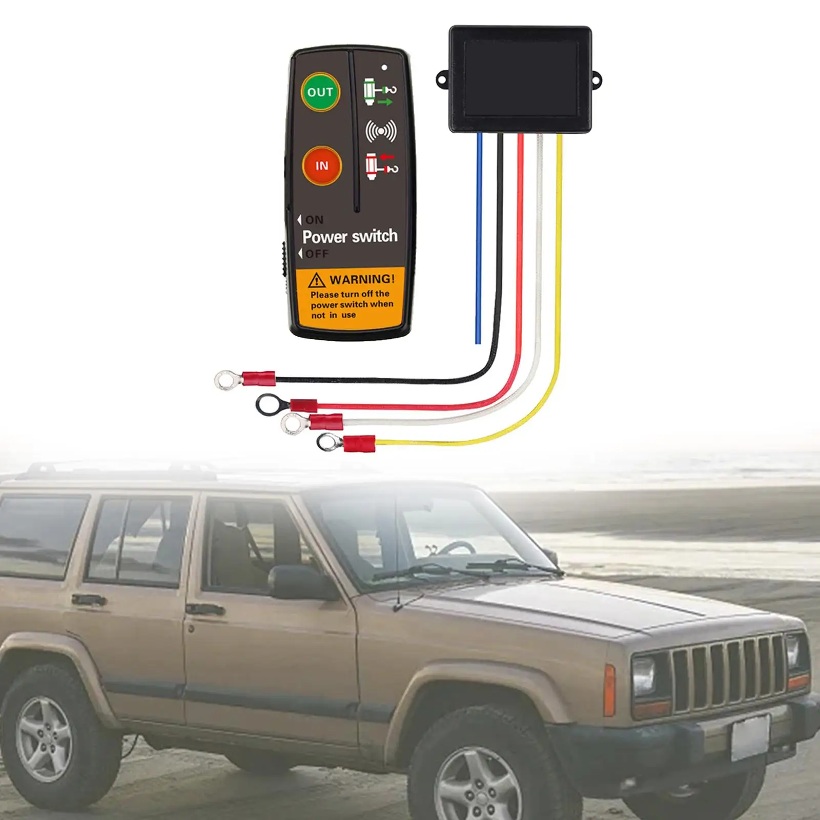Winch Wireless Remote Control Switch Set with Indicator Light Replaces Winch Remote Control for UTV SUV Vehicle Trailer Car