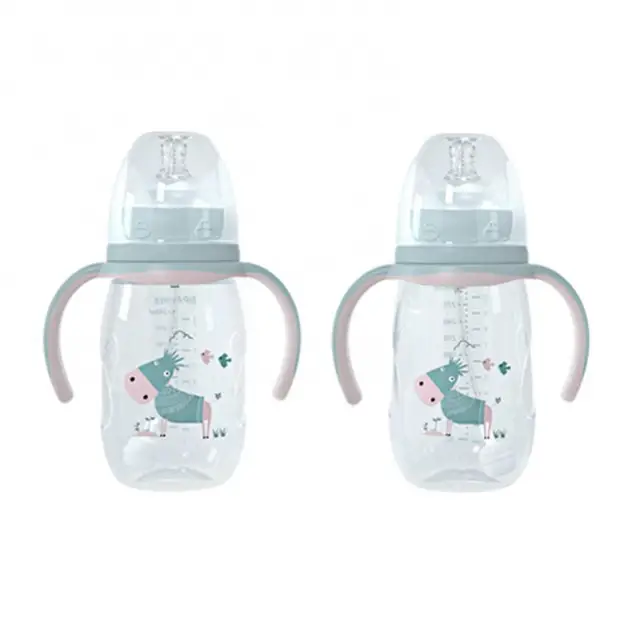 Best Naievear 1 Set 240ml/300ml Straw Bottle Double Handle Large