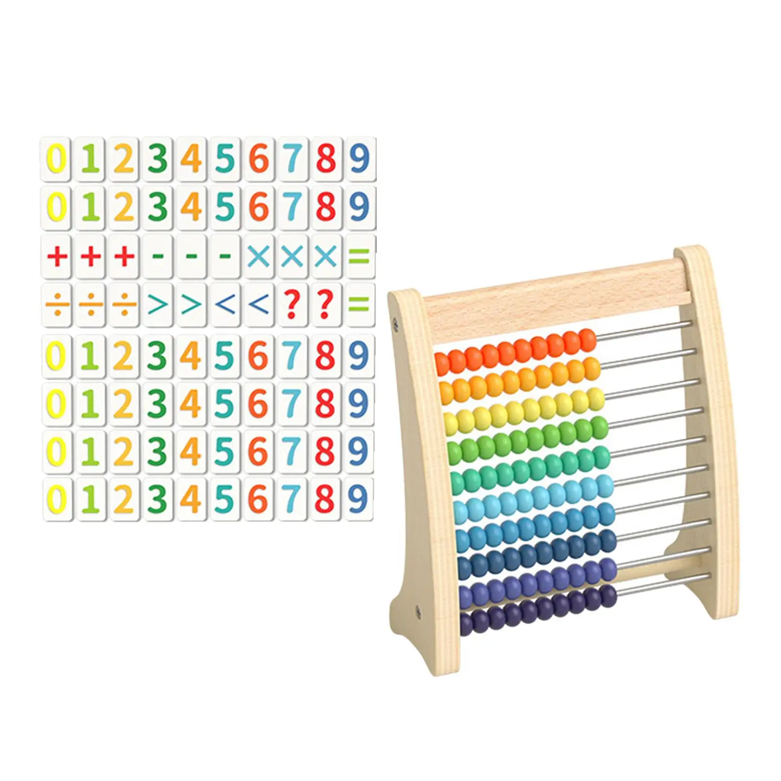 Classic Wooden Abacus Educational Counting Toy Ten Frame Set Montessori Toys Valentines Day Gifts for Preschool Girls Boys